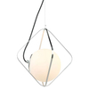 LAMPA wisząca CANTO PEN-5696-1-BKCR Italux szklana OPRAWA kula ZWIS ball klatka chrom czarna biała
