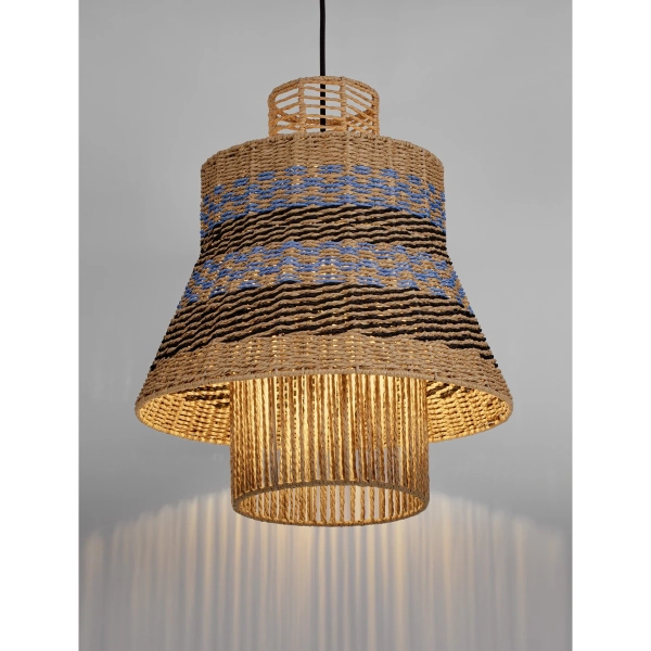Wisząca lampa MURVOLO LE45361 boho brązowa niebieska