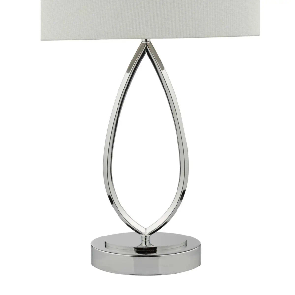 Tkaninowa nocna lampa Wyatt WYA4250 z abażurem kość słoniowa chrom