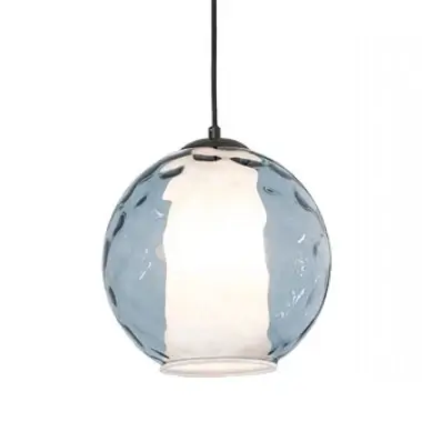 Szklana wisząca lampa 22034 kula regulowana do kuchni opal niebieski