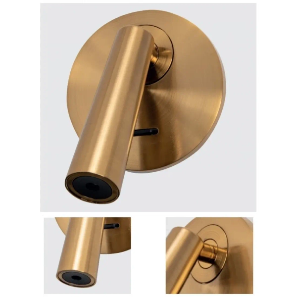 Do czytania lampka ścienna H71 LED 3W 3000K tuba regulowana mosiądz