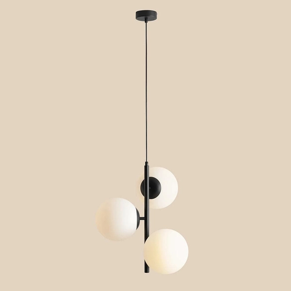 Lampa wisząca do jadalni Fin 1120E1_M Aldex szklane molekuły czarna