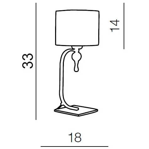 Stołowa lampa klasyczna Impress stojąca abażur biała chrom