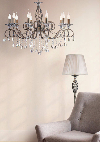 Żyrandol LAMPA wisząca GRACE RC247-PL-10-R Maytoni pałacowa OPRAWA świecznikowy ZWIS z kryształkami złoty