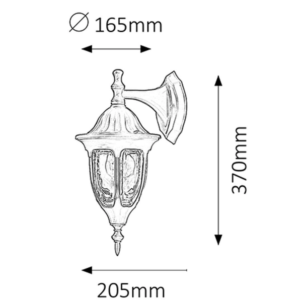 Klasyczny kinkiet elewacyjny Milano 8341 Rabalux IP43 latarnia złoty