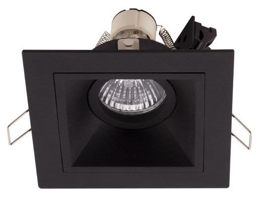 Sufitowa LAMPA podtynkowa HIT H0090 Maxlight metalowa OPRAWA kwadratowy wpust do zabudowy czarny