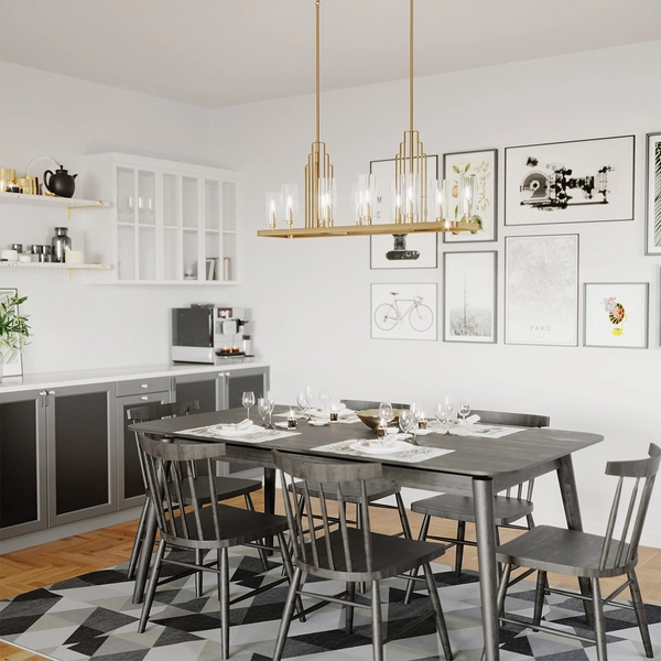 Lampa wisząca Art Deco QN-KIMROSE10-BNB nikiel mosiądz