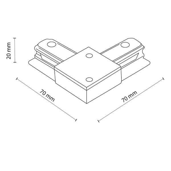 Szynoprzewodowe 1-fazowe złącze kątowe Tracer 4070 TK Lighting metalowe czarne