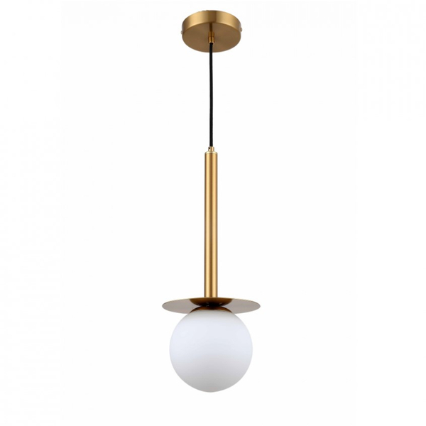 Złota lampa wisząca Roma LP-1345/1P GD Light Prestige mleczna szklana kula