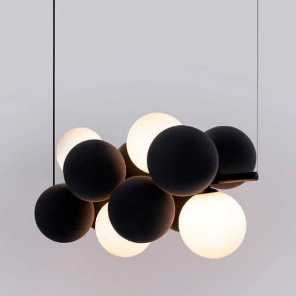 Lampa kulista wiesząca Vino ABR-GRAPPA-H-S Abruzzo balls czarne białe