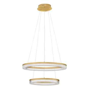 Metalowa lampa wisząca LANTELVO LE45393 LED 47W 2700-4000K ringi złote