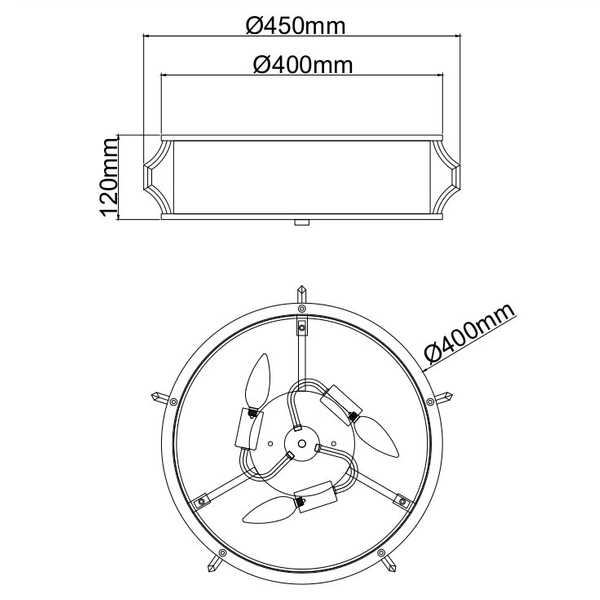 Sufitowa LAMPA plafon Pirelo PL Old Gold Orlicki Design metalowa OPRAWA okrągła plafoniera klasyczna biała złota