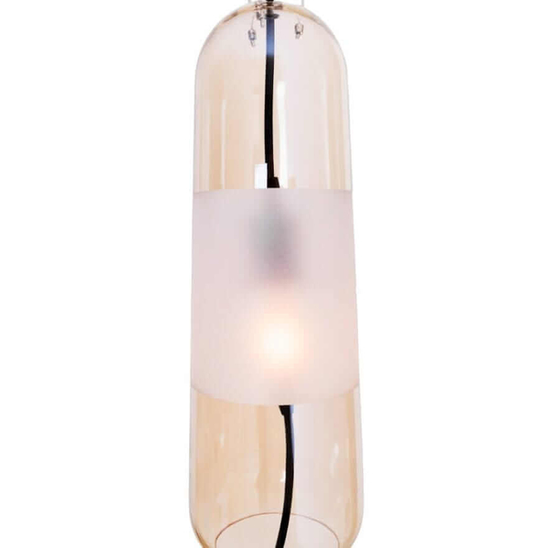 Sypialniana lampa wisząca Mauri P0589 sopel bursztynowa czarna