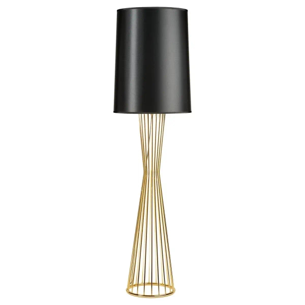 Lampa stojąca Filo MF1235 Step druciana z abażurem czarna złota