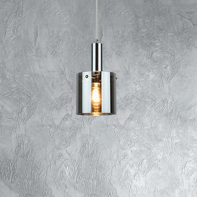 Szklana LAMPA wisząca DONATI 5249 Rabalux loftowa tuba do sypialni chrom