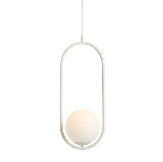 Lampa wisząca kulista Riva 1086G9 Aldex metalowa kremowa biała