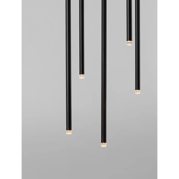Wisząca lampa sople NOVENCIO LE45463 LED 15W 3000K metalowe czarne