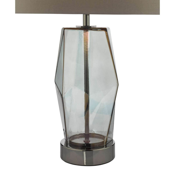Nocna lampa szklana Mubina MUB4308 polerowany czarny chrom przydymiony