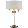 Stołowa lampa vintage Highclere 98932 Endon do sypialni biała mosiądz