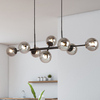 Modernistyczna LAMPA wisząca ERIMIDA PND-2244-8A-BL Italux loftowy ZWIS szklane kule zwis czarny