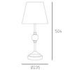Stołowa LAMPA klasyczna MONACO T01230WH Cosmolight biurkowa LAMPKA salonowa abażurowa biała