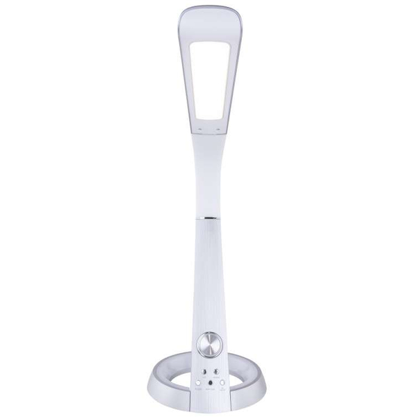 Elastyczna LAMPA stojąca MITTI 58376S Globo regulowana LAMPKA biurkowa LED 8W 3000K - 6300K z portem USB srebrna