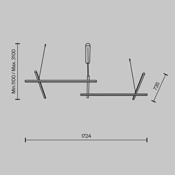 Modernistyczna lampa wisząca Radiance MOD278PL-L86G3K1 LED 80W 3000K złota