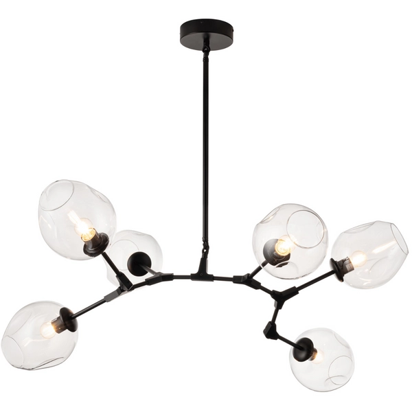 Lampa wisząca Modern orchid ST-1232-6 BLACK AMBER Step balls bursztynowa czarna