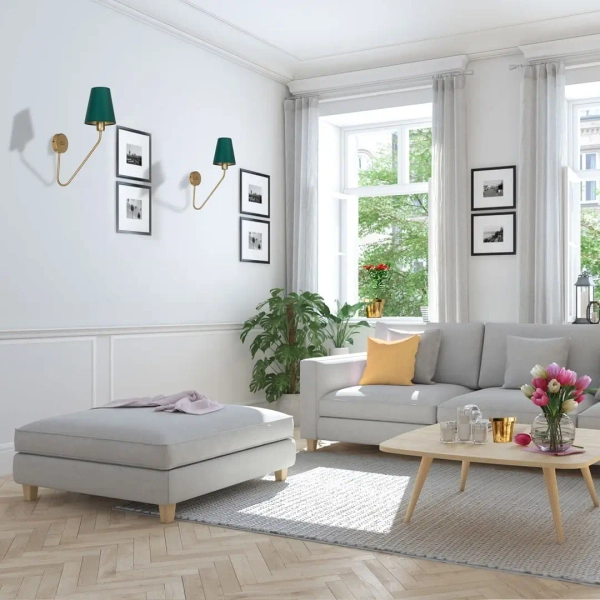 Kinkiet ścienny na wysięgniku VICTORIA MLP4906 do sypialni mosiądz zielony