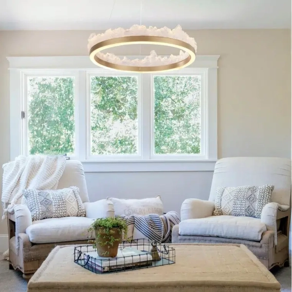 Pierścieniowa lampa wisząca Montana ST-6490P/1 LED 26W 3000K ring złoty