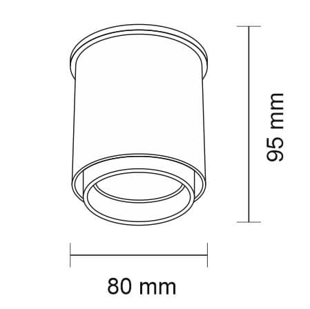 Tuba LAMPA sufitowa IGA 7014 Shilo natynkowy downlight spot metalowy biały