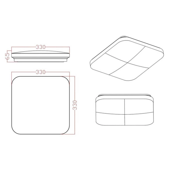Plafon do salonu Babilon LP-335/1C S 4BK square Light Prestige LED 18W 4000K biały