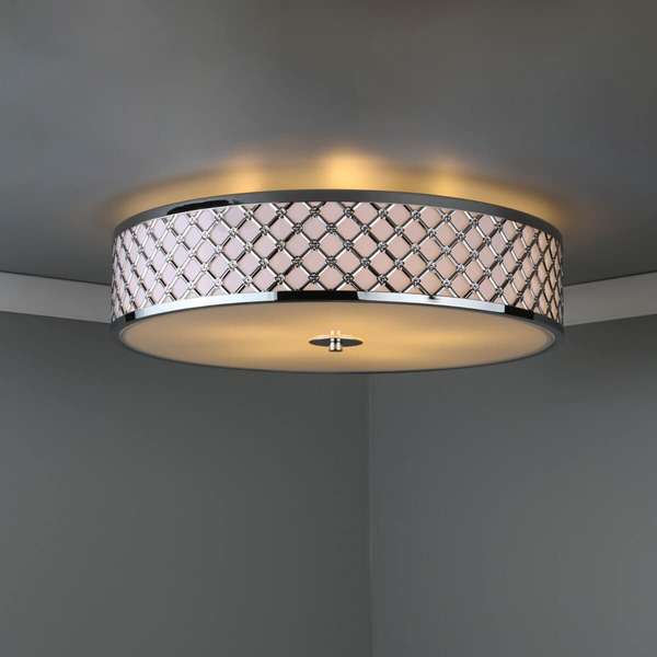 Plafon sufitowy Civic CIV5050 Dar Lighting hampton biały chrom