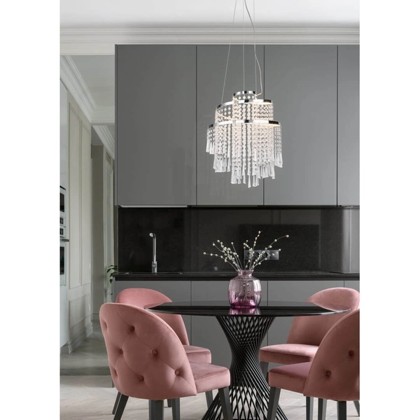 Kryształowy żyrandol Pomp R37341106 LED 30W 2700-6500K przezroczysty chrom