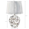 Abażurowa LAMPA stołowa MANSION 107040 Markslojd ceramiczna LAMPKA klasyczna wzorki retro ptaki biały