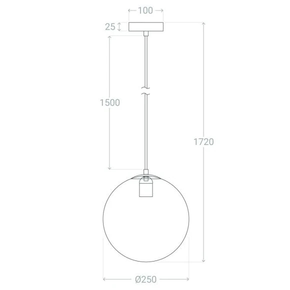 Wisząca lampa kula Lazzur ABR-LWL-E27 Abruzzo metal szkło biały złoty