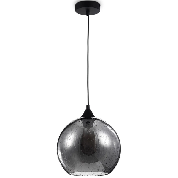 Lampa wisząca Bergen T314-11-B okrągła kulista przydymiona