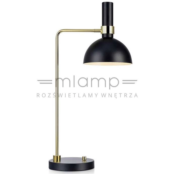 Stojąca LAMPA stołowa LARRY 106973 Markslojd metalowa LAMPKA biurkowa kopuła mosiądz czarna