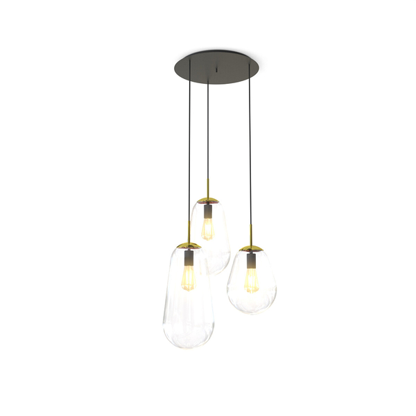 Skandynawska lampa wisząca Pear 7794 szklana nad stół przezroczysta