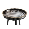 Stolik kawowy SAFARI czarny biały 5900168837843 szklany wys. 45 cm zebra