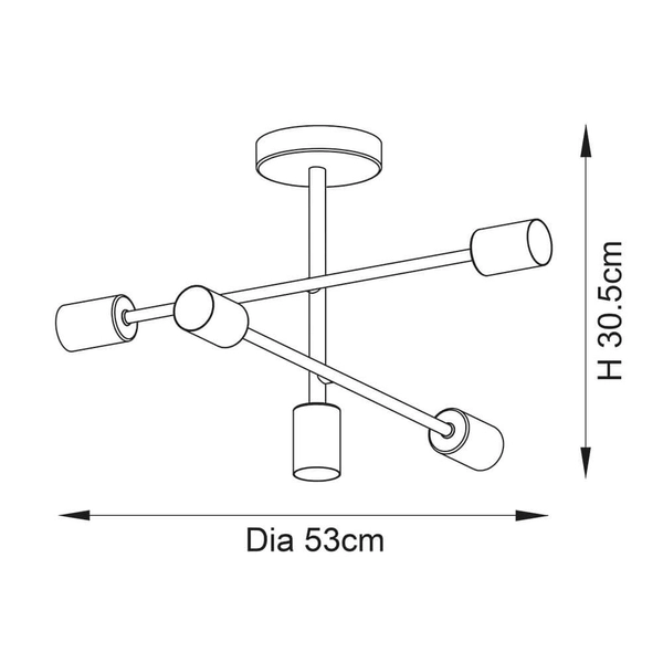 Sufitowa lampa kulista Studio 98786 molekuły bursztynowe mosiądz