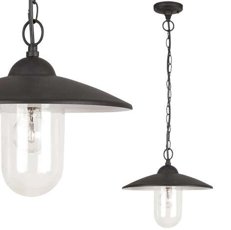 Ogrodowa LAMPA wisząca VIGO 8687 Rabalux metalowa OPRAWA kopuła ZWIS industrialny IP44 czarny matowy biały przezroczysty