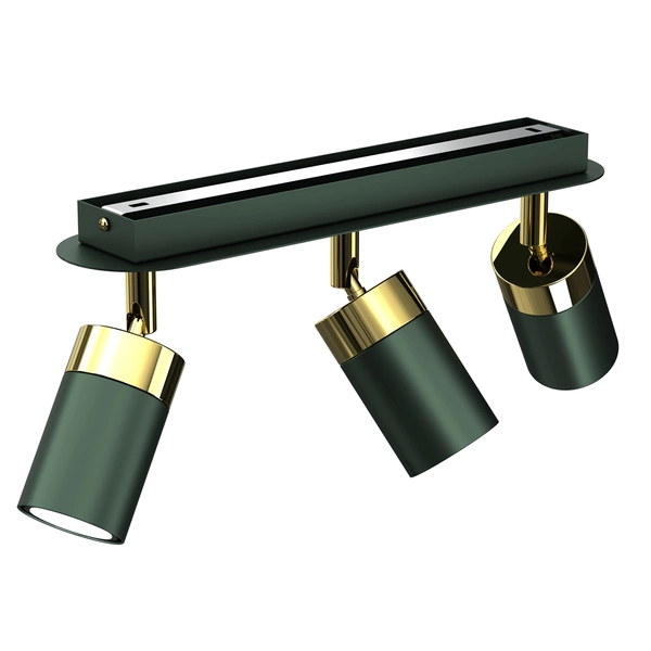 Natynkowa lampa sufitowa Joker reflektorki zielone złote