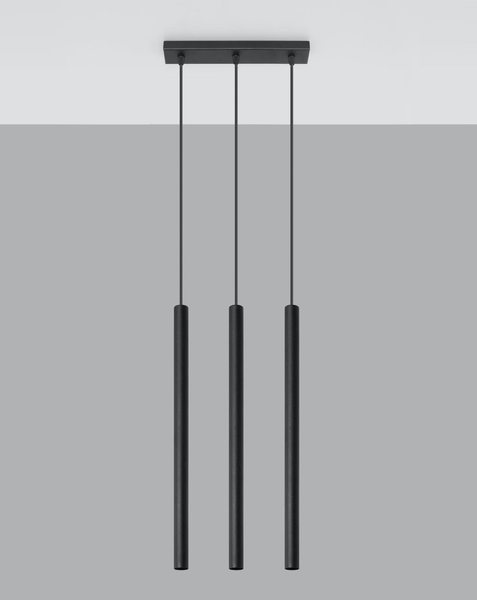 LAMPA wisząca PASTELLO SL.0470 Sollux metalowa listwa tuby sople czarne