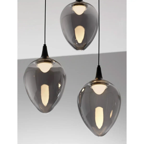 Potrójna lampa wisząca VAZENDO LE45116 LED 18W 3000K szary czarny