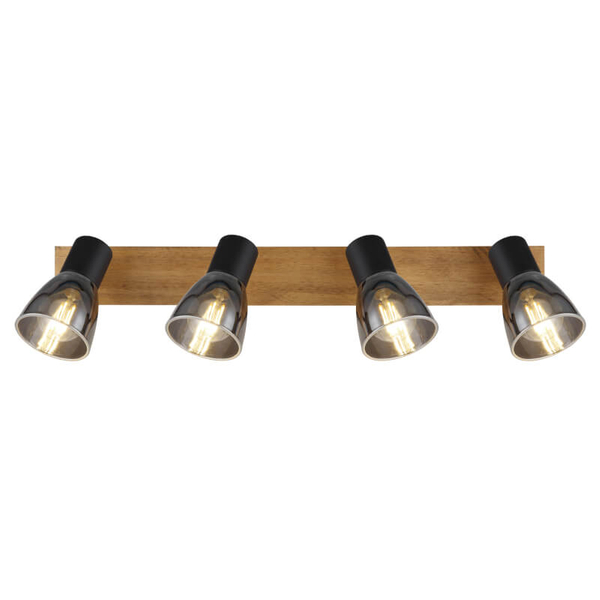 Lampa reflektorowa Claude 54307-4W drewno przydymiona