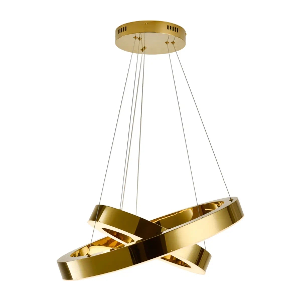 Lampa wisząca art deco CIRCLE DN924-40+60 złota metalowa akrylowa LED 53W 3000K do jadalni