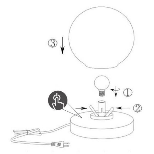 Lampka nocna Prinz R54011001 RL Light kula bańka ball srebrna biała