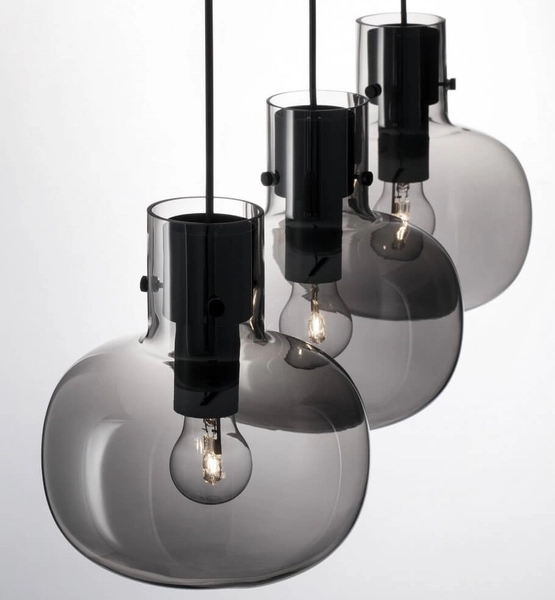 3-punktowy żyrandol pokojowy Padre loft czarny przydymiony