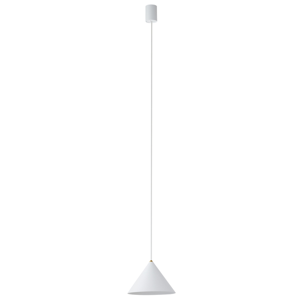 Metalowa lampa wisząca Zenith 7997 biały stożek do przedpokoju